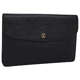 Louis Vuitton-LOUIS VUITTON Epi Montaigne 27 Clutch Bag Preto M52652 LV Auth 84997-Preto