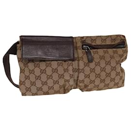 Gucci-Bolsa de cintura GG Canvas Bege 28566 Auth 84437-Bege