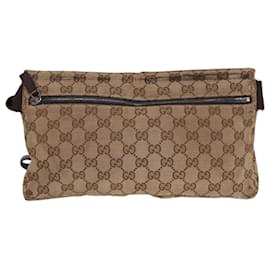 Gucci-GG Canvas Bauchtasche Beige 28566 Auth 84437-Beige