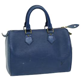 Louis Vuitton-LOUIS VUITTON Epi Speedy 25 Sac à main Bleu Toledo M43015 LV Auth 85451-Bleu