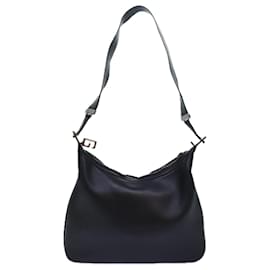 Gucci-Sac à épaule GUCCI en cuir argenté et noir 001 3341 3444 Auth 85395-Noir,Argenté