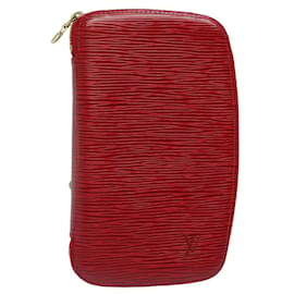 Louis Vuitton-LOUIS VUITTON Epi Agenda Geod Carteira Vermelha M63877 LV Auth 84881-Vermelho