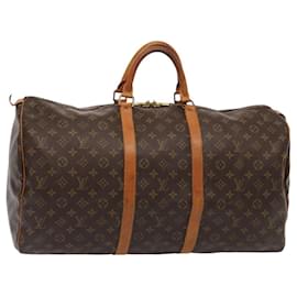 Louis Vuitton-LOUIS VUITTON Monogram Keepall 55 Bolsa Boston M41424 LV Auth ep5029-Monograma