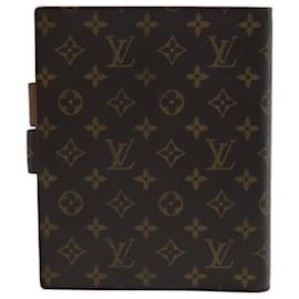 Louis Vuitton-LOUIS VUITTON Monogram Agenda GM Capa de Planejador Diário R20006 LV Auth hk1364-Monograma