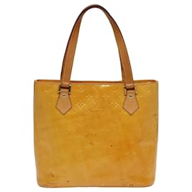 Louis Vuitton-LOUIS VUITTON Sac à main Monogram Vernis Houston Jaune Citron M91055 LV Auth 85402-Doré