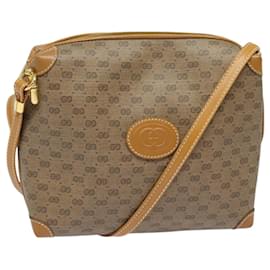 Gucci-GUCCI Micro GG Supreme Schultertasche aus PVC-Leder Beige 007 104 4916 Auth th5164-Beige