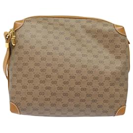 Gucci-GUCCI Micro GG Supreme Schultertasche aus PVC-Leder Beige 007 104 4916 Auth th5164-Beige