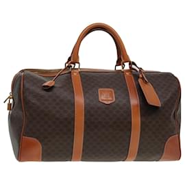 Céline-CELINE Macadam Canvas Boston Tasche aus PVC-Leder in Braun Gold Auth ar12369-Braun,Golden