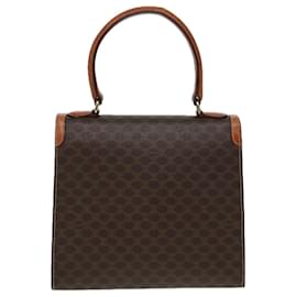 Céline-Bolsa de mão em lona Macadam CELINE em couro PVC marrom Auth 85010-Marrom