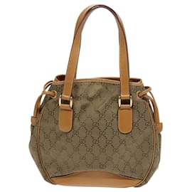 Gucci-GUCCI GG Canvas Handtasche Beige Braun 000 2854 0282 Auth 83346-Braun,Beige