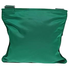 Prada-PRADA Sac à épaule en nylon vert argent Auth 85632-Argenté,Vert