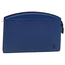 Louis Vuitton-LOUIS VUITTON Epi Trousse Crete Pouch Blau M48405 LV Auth 85165-Blau