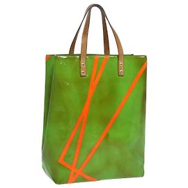 LOUIS VUITTON Monogram Vernis Fluo Reade MM Bolsa Tote Vela M91901 LV Auth 85183 Otro
