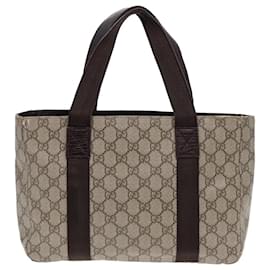 Gucci-Sac à main GUCCI GG Supreme en cuir PVC beige 141976 Auth ar12304-Beige