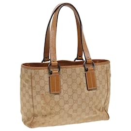 Gucci-Sac fourre-tout en toile GG Gucci Beige 113019 3444 Auth 85129-Beige