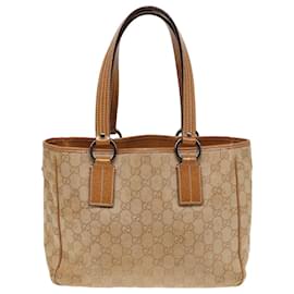 Gucci-GUCCI GG Canvas Tote Bag Beige 113019 3444 Auth 85129-Beige