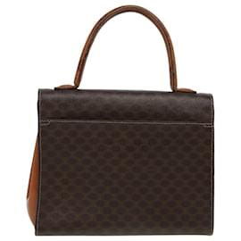 Céline-CELINE Macadam Canvas Hand Bag PVC Leather Brown Auth 84552-Brown