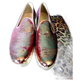 Autre Marque PERTINI  LEATHER ESPADRILLES Pink