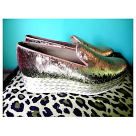 Autre Marque-PERTINI  LEATHER ESPADRILLES-Pink