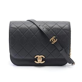 Chanel-Chanel Matelassé Schultertasche-Schwarz