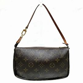 Louis Vuitton-Bolsa de Ombro Louis Vuitton Monogram Pochette Accessoires M51980-Marrom