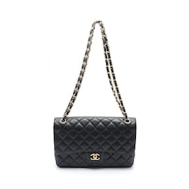 Chanel-Bolsa de Ombro Chanel Deca Matelassé 30 Double Flap-Preto