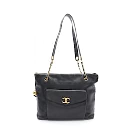 Chanel-Bolsa tote de couro caviar preto Chanel-Preto