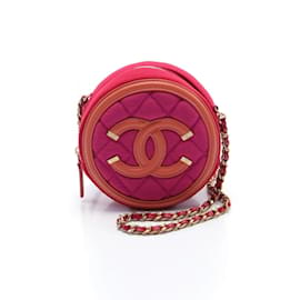 Chanel-CHANEL CC Figley Schultertasche-Pink,Rot,Orange