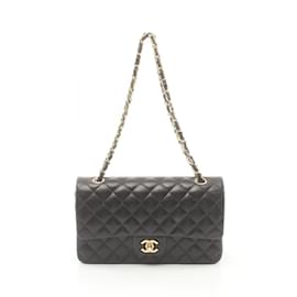 Chanel-Bolsa de ombro de couro de cordeiro preto Chanel-Preto