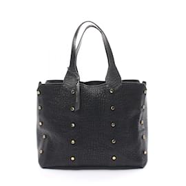 Jimmy Choo-Bolsa tote de couro preto Jimmy Choo-Preto