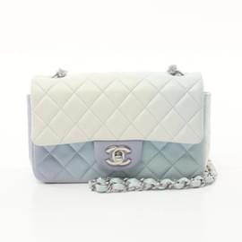 Chanel-Bolsa de Ombro CHANEL Matelassé 20-Branco,Azul,Roxo