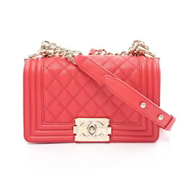 Chanel-Chanel Boy Chanel Small gesteppte Schultertasche-Rot