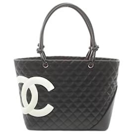 Chanel-Große Tote-Tasche aus der Cambon-Linie von Chanel-Schwarz,Weiß