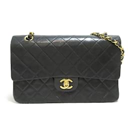 Chanel-Sac à épaule à chaîne Chanel Matelassé Double Flap-Noir