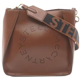 Stella Mc Cartney-Braune Leder Schultertasche Stella McCartney-Braun