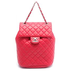 Chanel-Mochila Chanel Matelassé-Vermelho