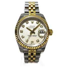 Rolex-Relógio automático Rolex Datejust 179173G-Prata,Dourado