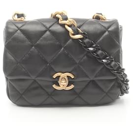 Chanel-Chanel Matelassé Schultertasche-Schwarz