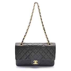 Chanel-Chanel Matelassé Double Flap Schultertasche-Schwarz