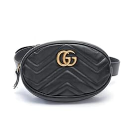 Gucci-Sac banane en cuir Gucci GG Marmont-Noir