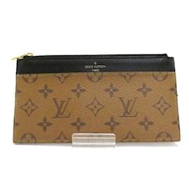 Louis Vuitton-Porta-moedas Monogram Reverse Louis Vuitton-Marrom,Preto,Bege