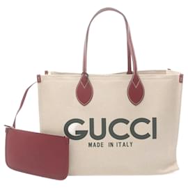 Gucci-Bolsa tote impressa Gucci-Bege,Verde,Bordeaux