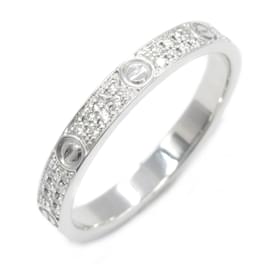 Cartier-Anel Cartier Love Pequeno Pavé Diamante em Ouro Branco-Outro