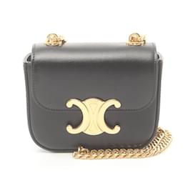 Céline-Sac à épaule Claude Triomphe Chain de Celine-Noir