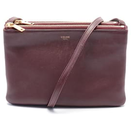 Céline-Bolsa de Ombro Celine Trio Small em Bordeaux-Bordeaux