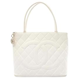 Chanel-Bolsa tote Chanel Reprint em couro caviar branco-Branco