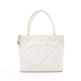 Chanel-Bolsa tote Chanel Reprint em couro caviar branco-Branco