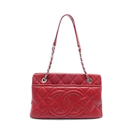 Chanel-Bolsa Tote Matelassé Chanel-Vermelho