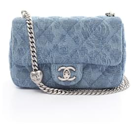 Chanel-Bolsa de Ombro em Denim Matelassé Chanel-Azul