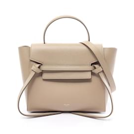 Céline-Sac à main micro Celine Belt-Beige